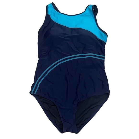 Athletic Swimsuits for Women One Piece Color Block Sporty Slimming Bathing Suit - Picture 4 of 8